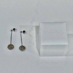 Pandora Sterling Silver Ladies Pure Love Dangle Earrings With Original Box